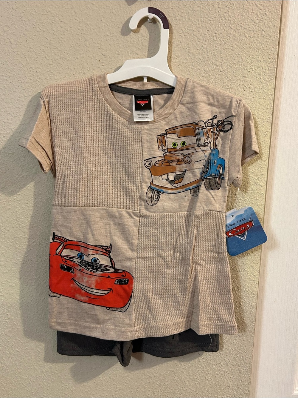 Boys Tan/gray 2-piece set- 2T